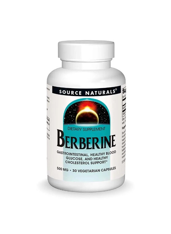كبسولات نباتية من البربرين ٥٠٠ ملغ - مكمل غذائي من البربرين هيدروكلوريد نباتي، ٣٠ كبسولة