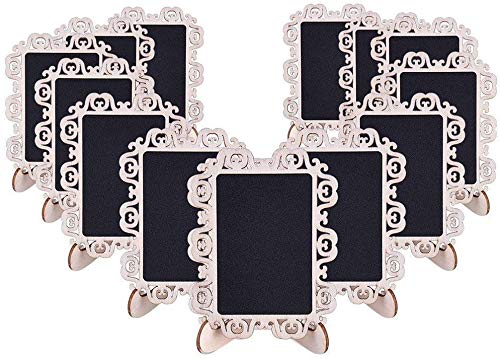 KREEPO Chalkboard Stand Wooden Place Card Name Blackboard Table Number Price (MDF_Chalkboard_10 pc) C-3 - Image 1
