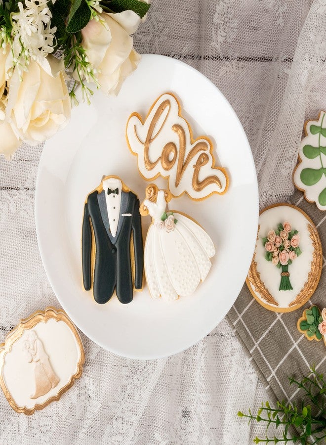 Flycalf Love Cookie Cutters with Plunger Stamps Baking Dough Tools Wedding Cake Shapes PLA Accessories Cutter Molds for Birdesmaid Decorative Party 3.5" Kitchen Supplies - Image 5