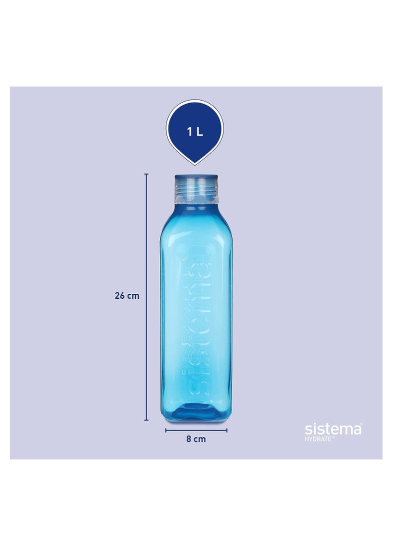 Sistema Square Water Bottle, 1 Litter - 1pcs -  Assorted Color - Image 4