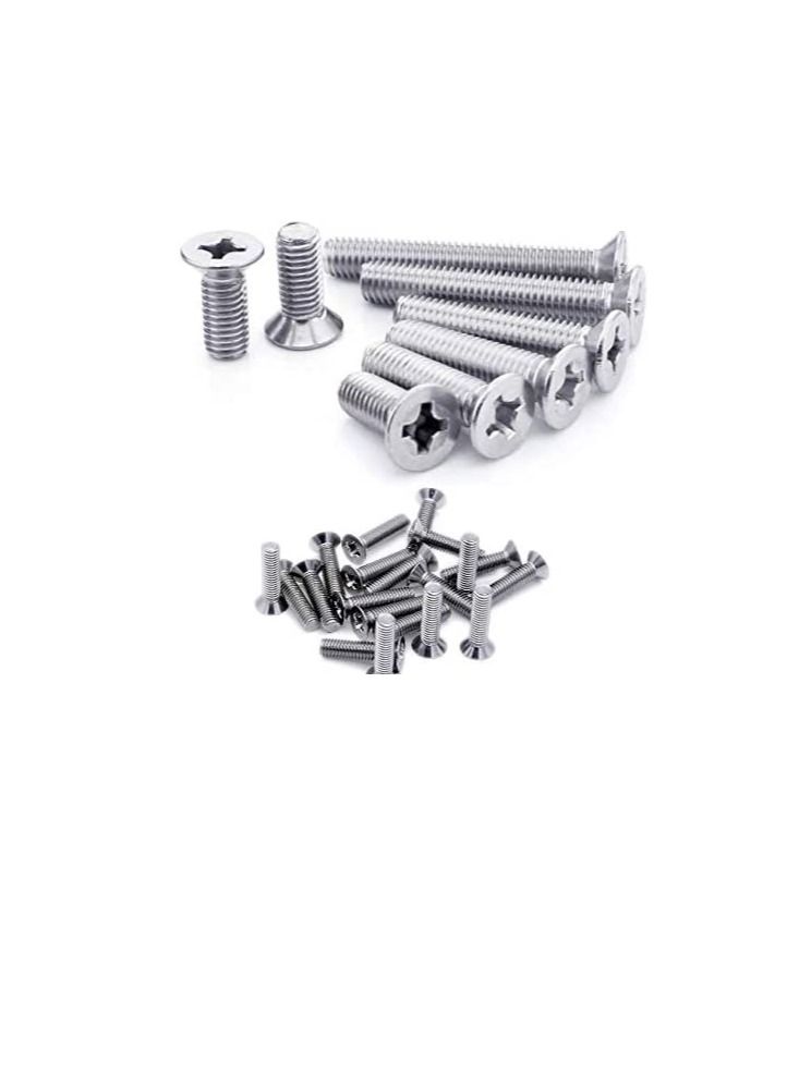 Machine Screw CSK Philip & Countersunk Head for DIY Electrical & Kitchen Furniture Pull Cabinet Door Handles Pack of 25 (M6 X 40 MM) - Image 1