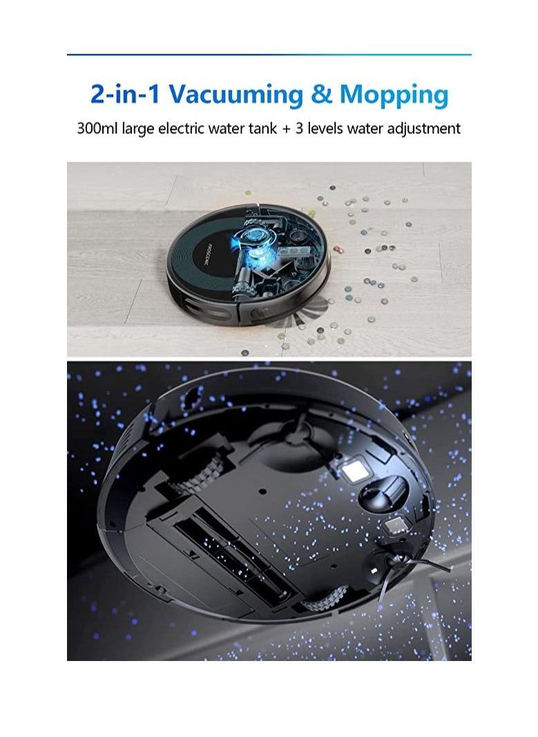 Proscenic - Proscenic 850T Robot Vacuum Cleaner 3000Pa Strong Suction Robotic Vacuum and Mop App and Alexa Voice Control Super Thin Boundary Strips Included Self-Charging For Hard Floor And Low Pile Carpet - Image 1