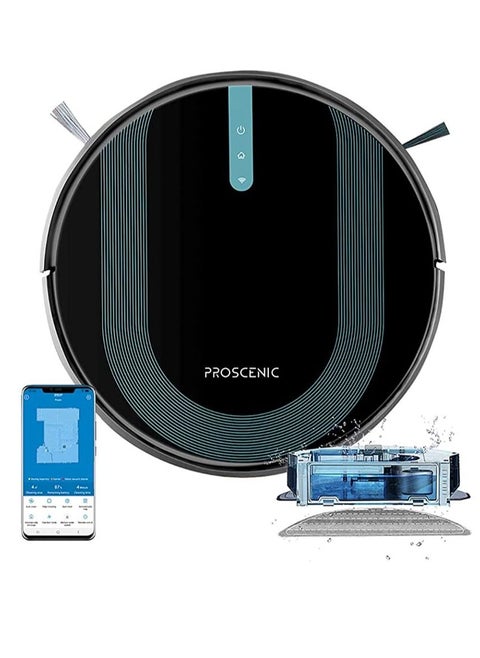 Proscenic 850T Robot Vacuum Cleaner 3000Pa Strong Suction Robotic Vacuum and Mop App and Alexa Voice Control Super Thin Boundary Strips Included Self-Charging For Hard Floor And Low Pile Carpet