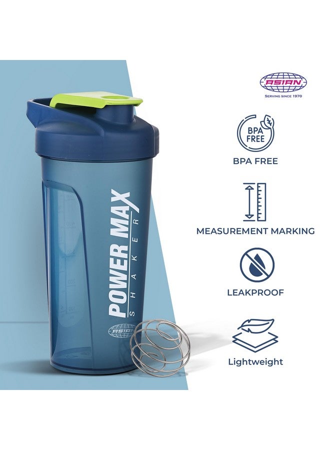 Asian ASIAN Plastic Plastowares - Power Max Shaker | Leak-Proof Gym Shaker 750ML | BPA-Free | Sipper for Protein Shakes | Workout | Sports Shaker | Easy-to-Carry | Lightweight & Durable Design |Navy Blue  - Image 4