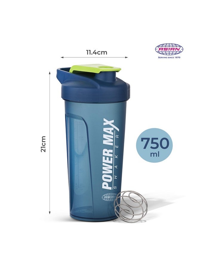 Asian ASIAN Plastic Plastowares - Power Max Shaker | Leak-Proof Gym Shaker 750ML | BPA-Free | Sipper for Protein Shakes | Workout | Sports Shaker | Easy-to-Carry | Lightweight & Durable Design |Navy Blue  - Image 3
