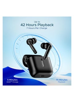 Generic Airdopes 141 Bluetooth TWS Earbuds With 42H Playtime,Low Latency Mode For GamIng, ENx Tech, IWP, IPX4 Water Resistance, Smooth Touch Controls Bold Black  - Image 2