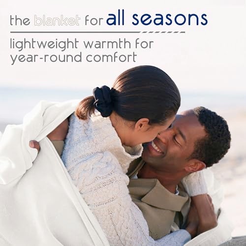 Vellux Queen Size Blanket - All Season Luxury Warm Micro plush Lightweight Thermal Fleece Blankets - Perfect For Couch Bed Sofa - Breathable Bed Blankets Queen Size - Hotel Quality (90x90 Inch, Ivory) - Image 3