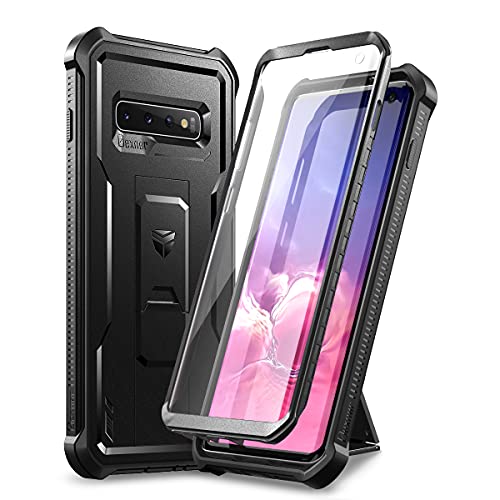 Dexnor for Samsung Galaxy S10 Case, [Built in Screen Protector and Kickstand] Heavy Duty Military Grade Protection Shockproof Protective Cover for Samsung Galaxy S10 Black - Image 1