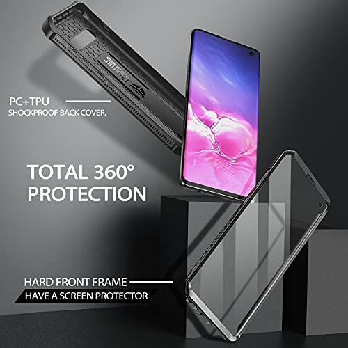 Dexnor for Samsung Galaxy S10 Case, [Built in Screen Protector and Kickstand] Heavy Duty Military Grade Protection Shockproof Protective Cover for Samsung Galaxy S10 Black - Image 3