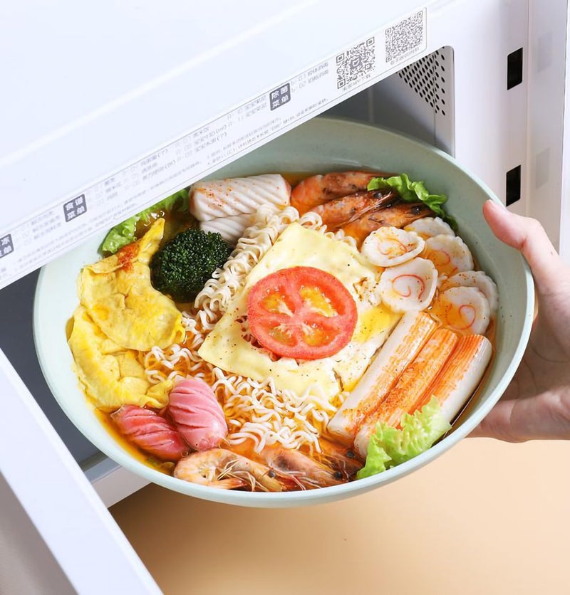 P-Plus International P-PLUS INTERNATIONAL Large Ramen Bowls Set Wheat Straw Big Serving Bowls for Salad and Kitchen Bowl for Salad, Pasta, Noodle, Pho Bowls Dishwasher Safe (1200ml+1500ml+1900ml, Green, Set of 3) - Image 5