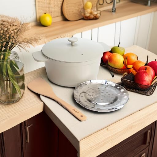 Goodful All-In-One Pot, Multilayer Nonstick, High Performance Cast Dutch Oven With Matching Lid, Roasting Rack And Turner, Made Without PFOA, Dishwasher Safe Cookware, 4.7-Quart, Linen - Image 5