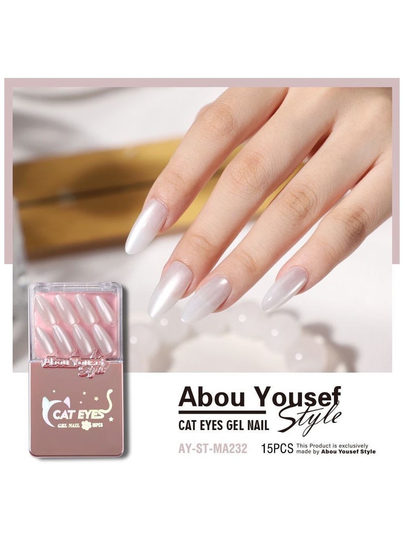 Abou Yousef Style Cat Eyes Gel nail 15PCS with double face - Image 1