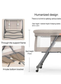 Meiyilan 3 in 1 Baby Bed Bassinet Portable Baby Bed with Storage Basket Baby Rocker Baby Swing Playpen Height Adjustable  - Image 5