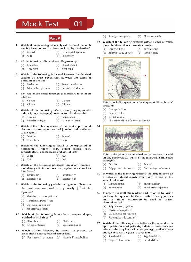 NEET MDS Entrance Exam Preparation Book 2023 (Master of Dental Surgery) - 10 Unsolved Practice Tests [8 Mock Tests and 2 Sectional Tests (Part A and B)] with Free Access To Online Tests  - Image 5