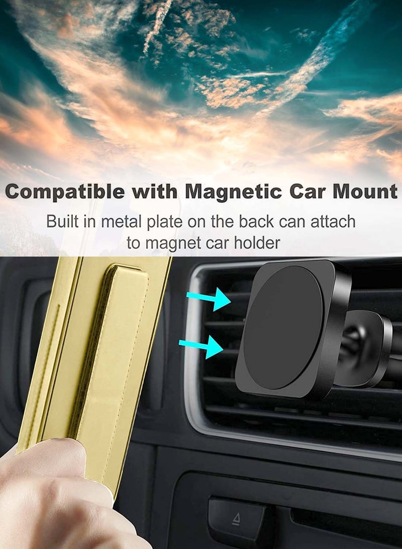 Wtech Honor X5b / X5b Plus / X5b+ 4G 2024 Hand Grip Foldable Magnetic Kickstand Wrist Strap Finger Grip With Built-In Iron Case Cover - Gold - Image 2