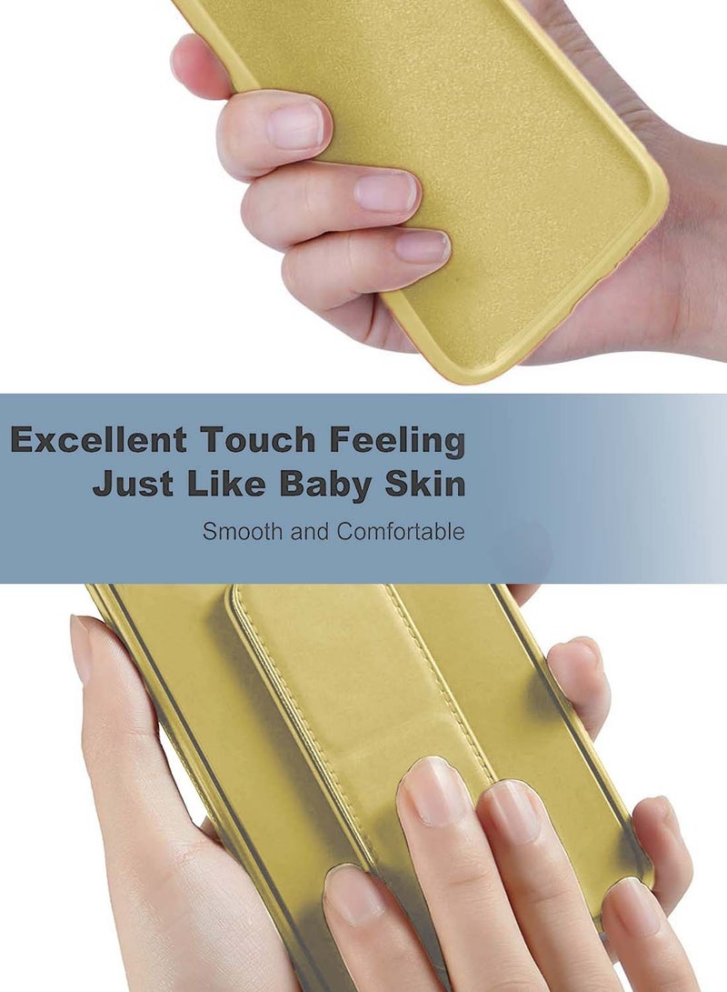 Wtech Honor X5b / X5b Plus / X5b+ 4G 2024 Hand Grip Foldable Magnetic Kickstand Wrist Strap Finger Grip With Built-In Iron Case Cover - Gold - Image 3