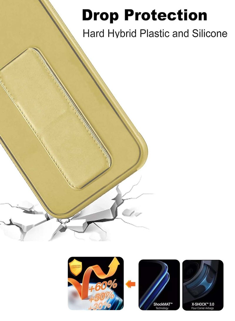 Wtech Honor X5b / X5b Plus / X5b+ 4G 2024 Hand Grip Foldable Magnetic Kickstand Wrist Strap Finger Grip With Built-In Iron Case Cover - Gold - Image 4