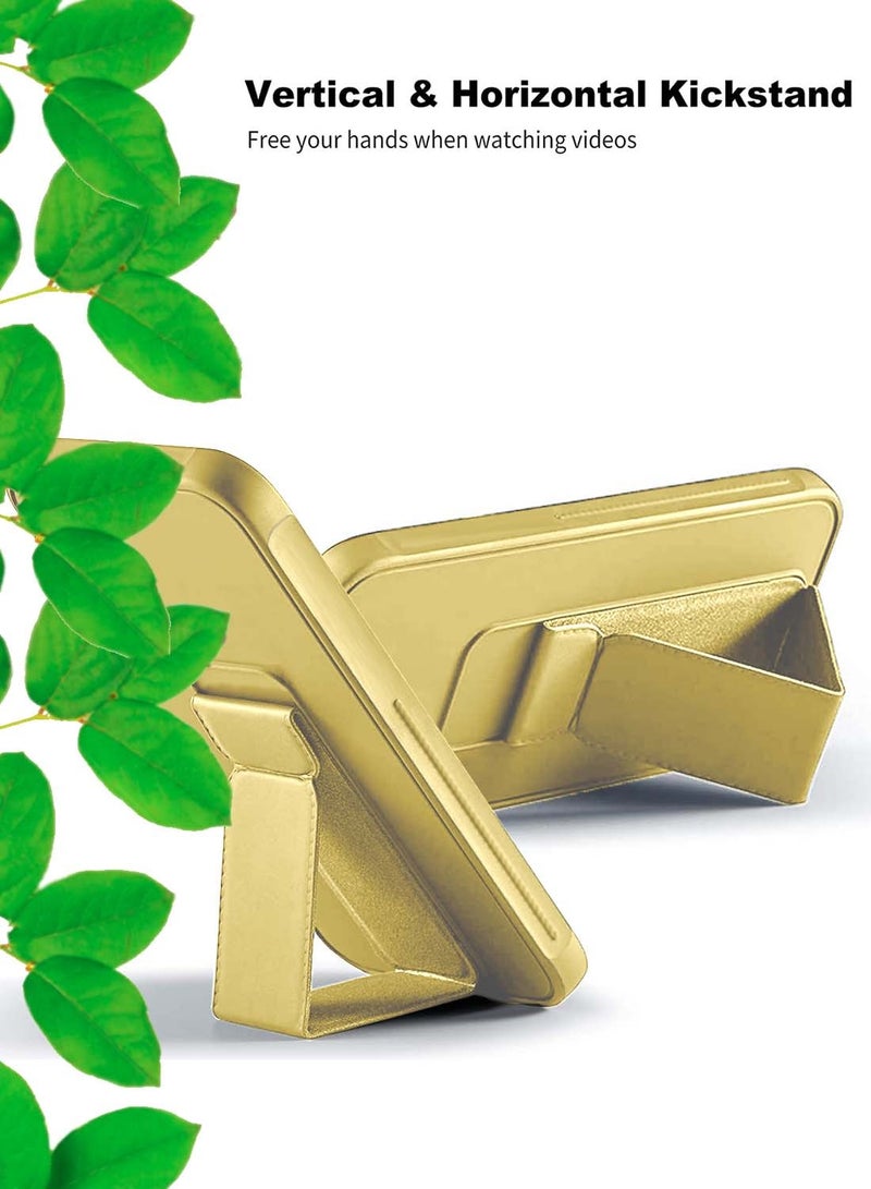 Wtech Honor X5b / X5b Plus / X5b+ 4G 2024 Hand Grip Foldable Magnetic Kickstand Wrist Strap Finger Grip With Built-In Iron Case Cover - Gold - Image 5