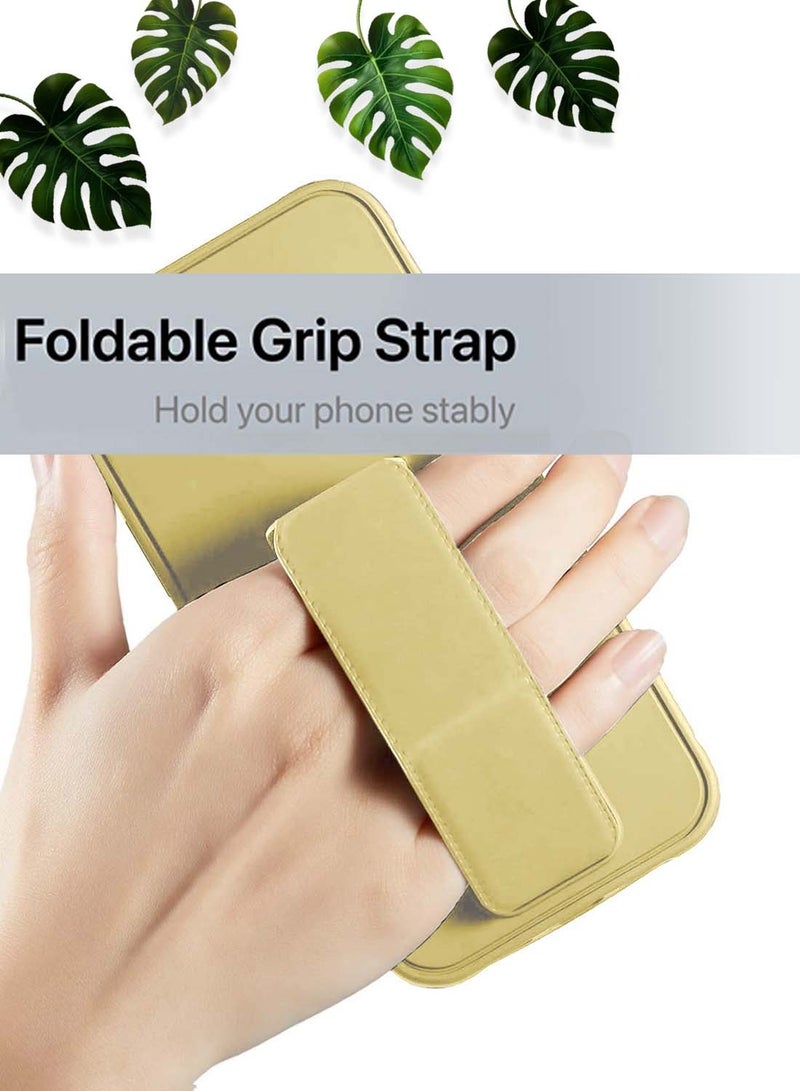 Wtech Honor X5b / X5b Plus / X5b+ 4G 2024 Hand Grip Foldable Magnetic Kickstand Wrist Strap Finger Grip With Built-In Iron Case Cover - Gold - Image 1