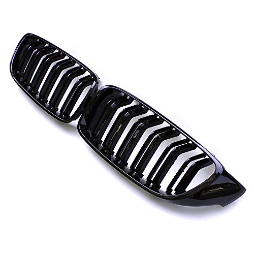 SNA F32 Kidney Grill Fit for BMW 4 Series F32 F33 F36 (2014-2019) F82 M4 F80 M3 (2015-2019) (Black Double Slats ABS Grille, 2-pc Set) - Image 3