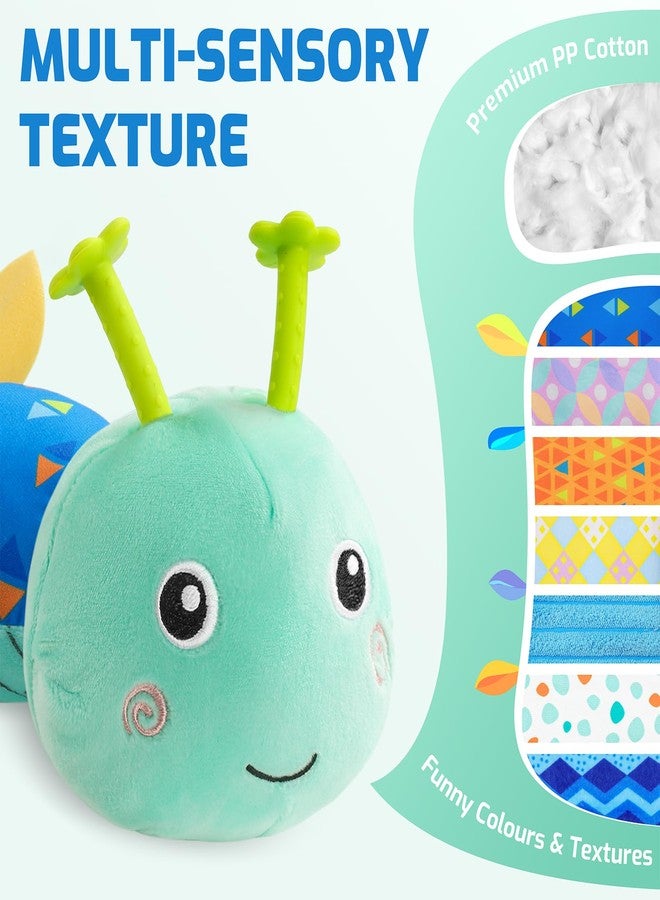 Sumobaby Baby Toys Musical Caterpillar, Stuffed Animal Activity Soft Toys with Teether,Multi-Sensory Crinkle, Rattle and Textures, for Tummy Time Baby Toys 0 to 12 Months Boys,Girls,Caterpillar(Blue) - Image 2