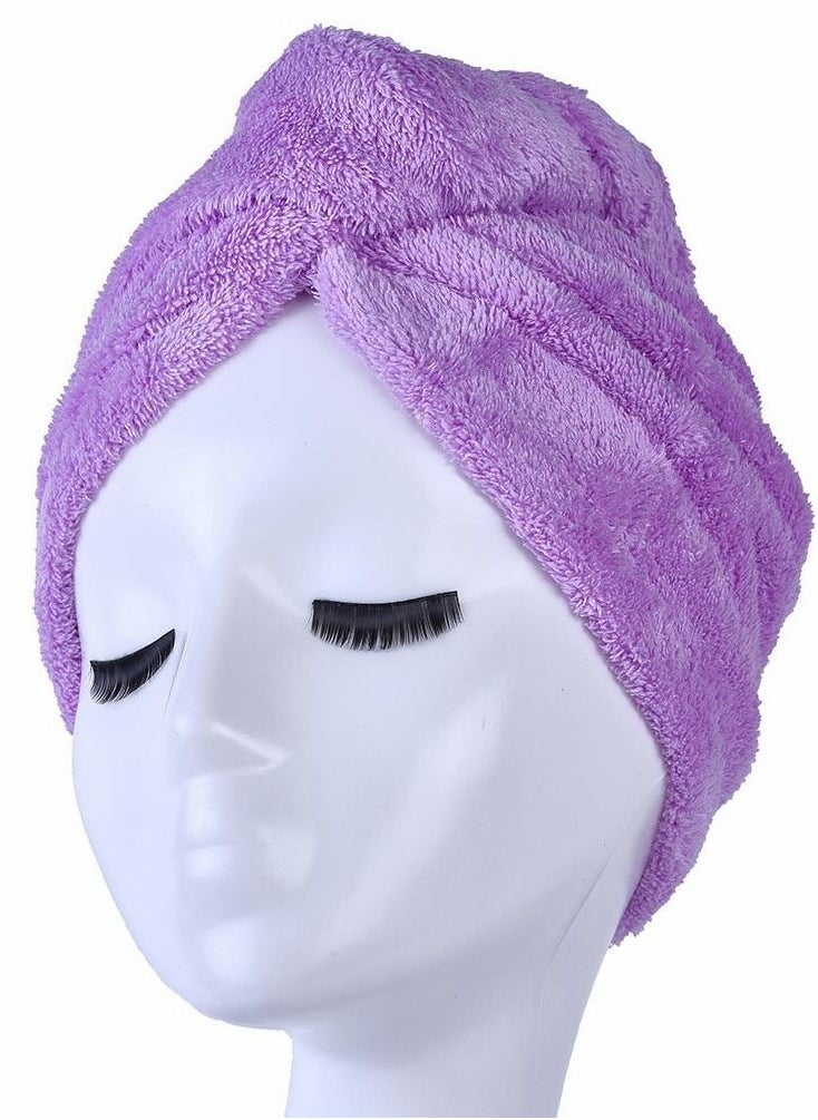 SYOSI Microfiber Quick Drying Hair Towel Wrap, Absorbent Turban Head Wrap with Button, Anti Frizz Hair, Drastically Reduce Hair Drying Time, 2pcs  - Image 2