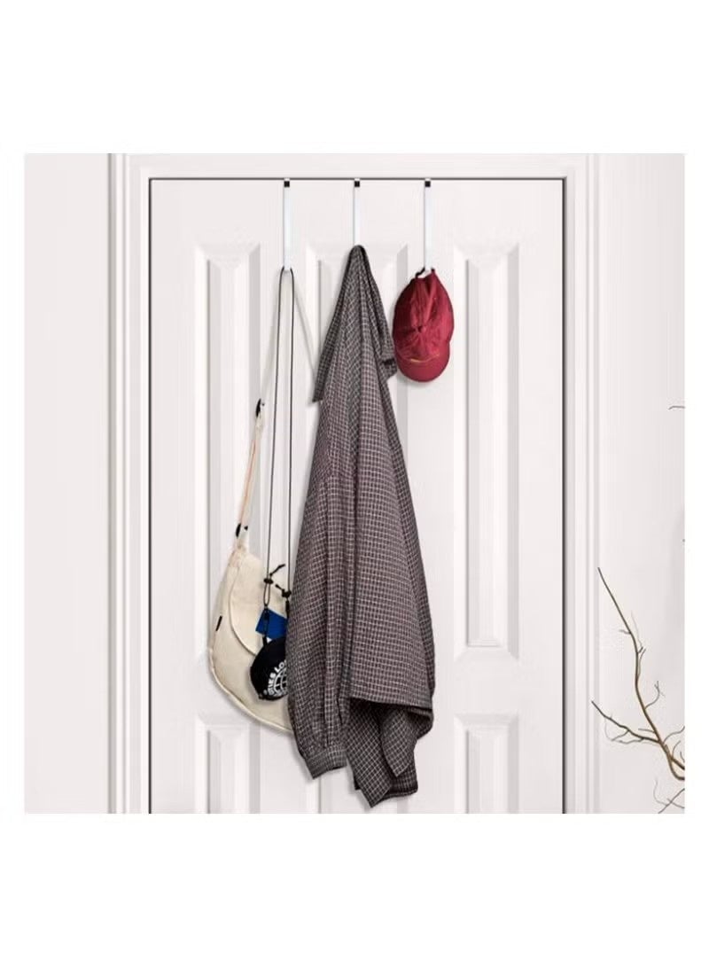 4 Packs over the Door Hooks, Single Hooks Hanger Metal for Hanging Towel, Coats, Clothes, Hats, Bags, Over the Door Hangers with Soft Rubber Surface Prevents Scratches (White) - Image 3