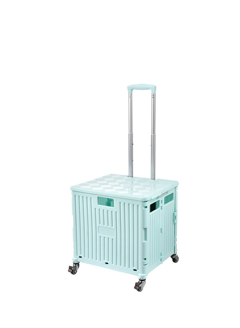 Portable folding trolley storage box, car trunk storage box, carry wheel shopping cart - Image 1