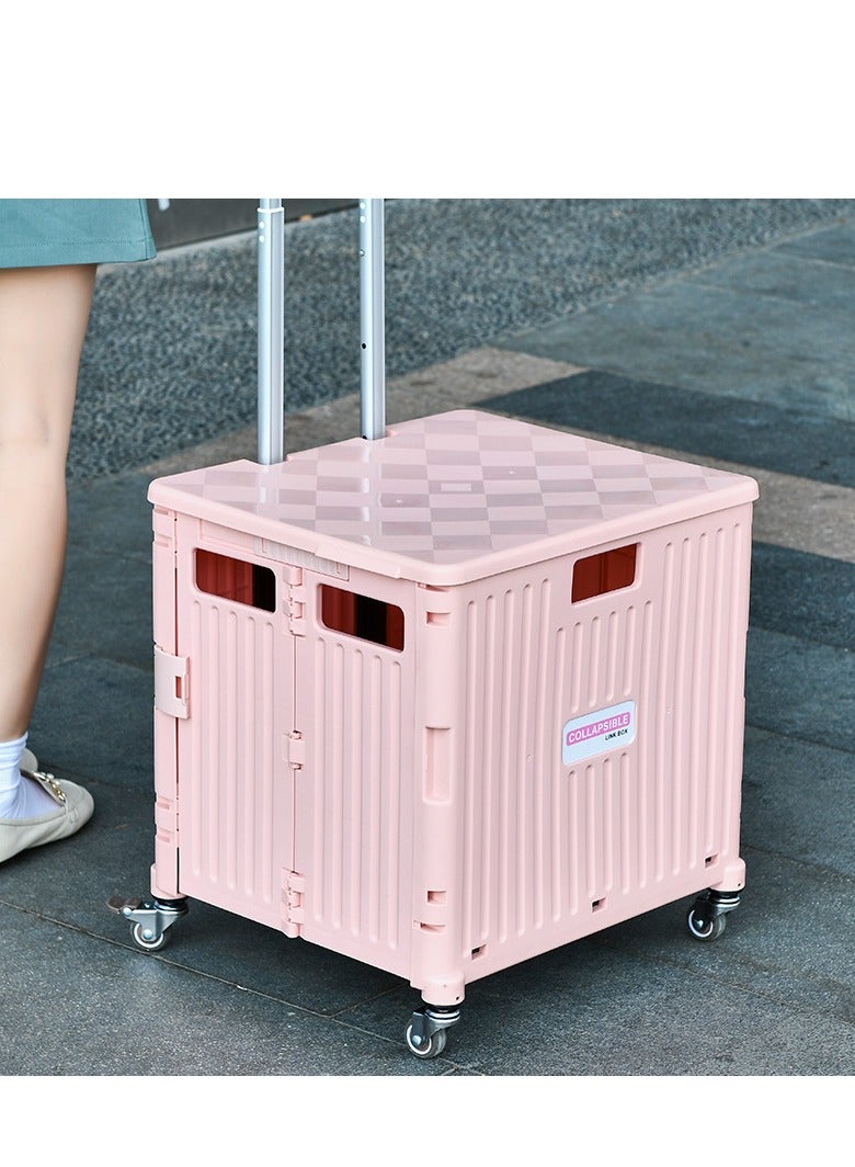 Portable folding trolley storage box, car trunk storage box, carry wheel shopping cart - Image 5