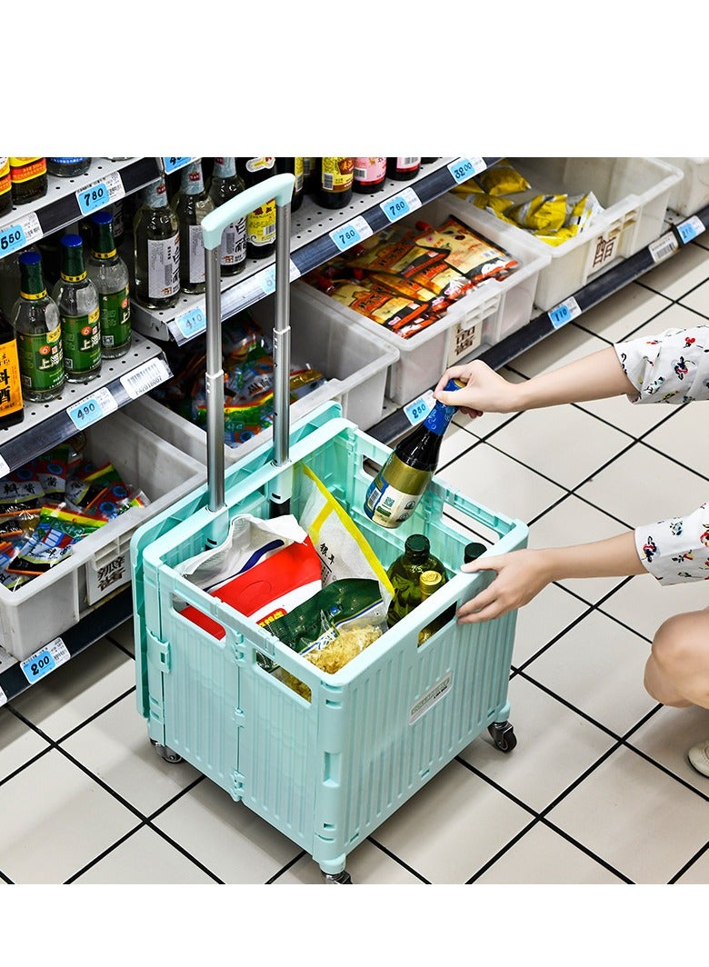 Portable folding trolley storage box, car trunk storage box, carry wheel shopping cart - Image 3