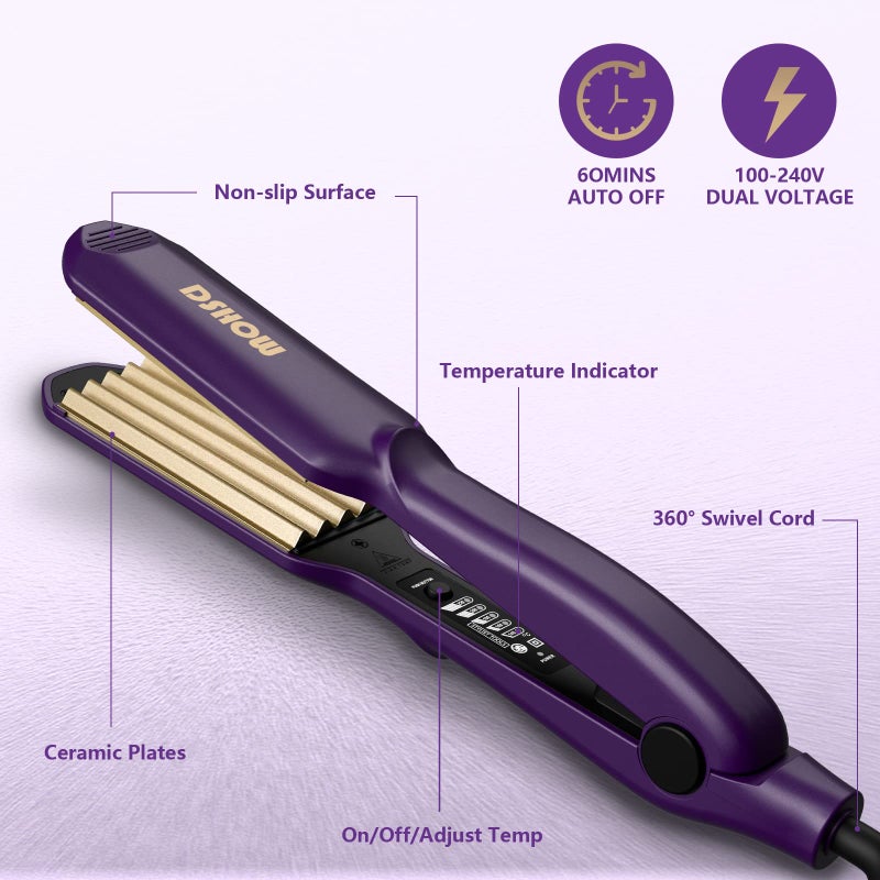 DSHOW Crimping Iron Hair Crimper for Hair DSHOW Hair Volumizing Crimper with Titanium Ceramic Plates Styling Tools for Women Girls - Image 4