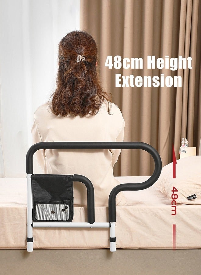 Bed Assist Rail Adult Bedside Standing Bar for Seniors Elderly Handicap Adjustable Fall Prevention Safety Handle Guard Long Hand Bedrail Grab Bar Cane - Image 4