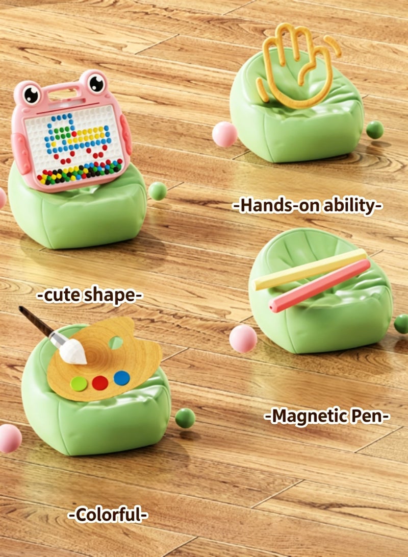 Halamodo Magnetic Drawing Board for Kids, Montessori Magnetic Beads Board & Doodle Board Toy for Toddlers, Preschool Learning Toy & Kindergarten Educational Toy, Dot Art & Beads Drawing Board - Image 2
