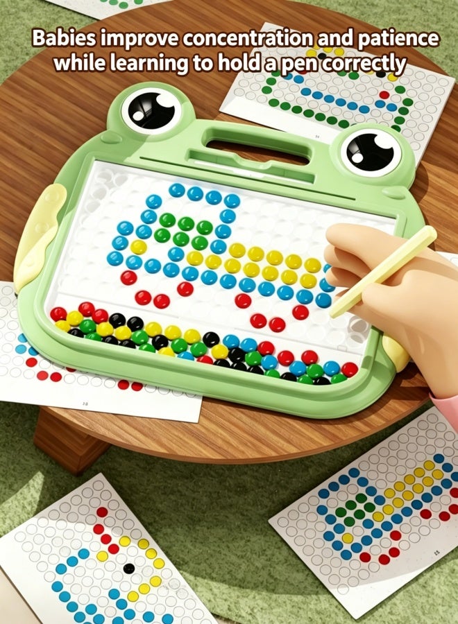 Halamodo Magnetic Drawing Board for Kids, Montessori Magnetic Beads Board & Doodle Board Toy for Toddlers, Preschool Learning Toy & Kindergarten Educational Toy, Dot Art & Beads Drawing Board - Image 3