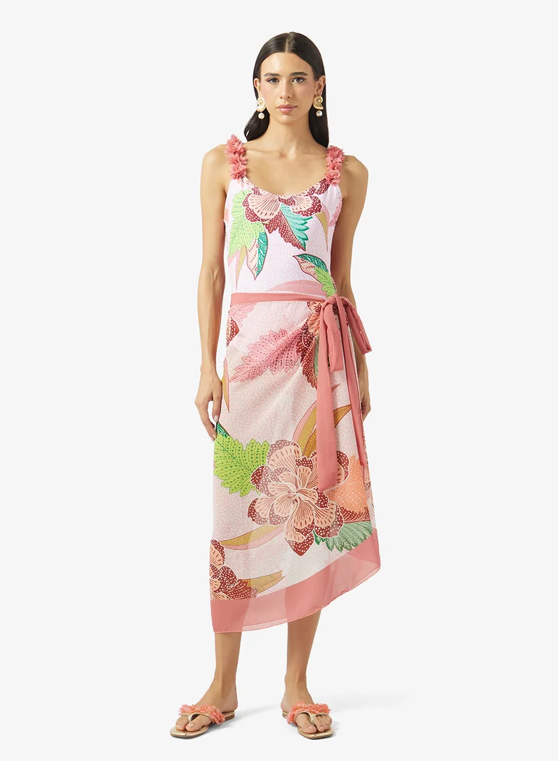 ELLA Printed Swimsuit With Beach Sarong