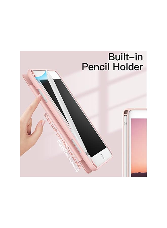 جي تيك حافظة لجهاز Ipad Mini 5 4 7.9 بوصة 2019 2015 موديل مع حامل قلم رصاص وغطاء خلفي شفاف شفاف وحامل نحيف مضاد للصدمات غطاء لوحي استيقاظ تلقائي ونوم ذهبي وردي - Image 5