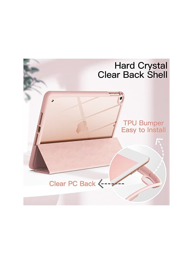 جي تيك حافظة لجهاز Ipad Mini 5 4 7.9 بوصة 2019 2015 موديل مع حامل قلم رصاص وغطاء خلفي شفاف شفاف وحامل نحيف مضاد للصدمات غطاء لوحي استيقاظ تلقائي ونوم ذهبي وردي - Image 3