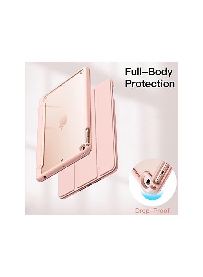 جي تيك حافظة لجهاز Ipad Mini 5 4 7.9 بوصة 2019 2015 موديل مع حامل قلم رصاص وغطاء خلفي شفاف شفاف وحامل نحيف مضاد للصدمات غطاء لوحي استيقاظ تلقائي ونوم ذهبي وردي - Image 4