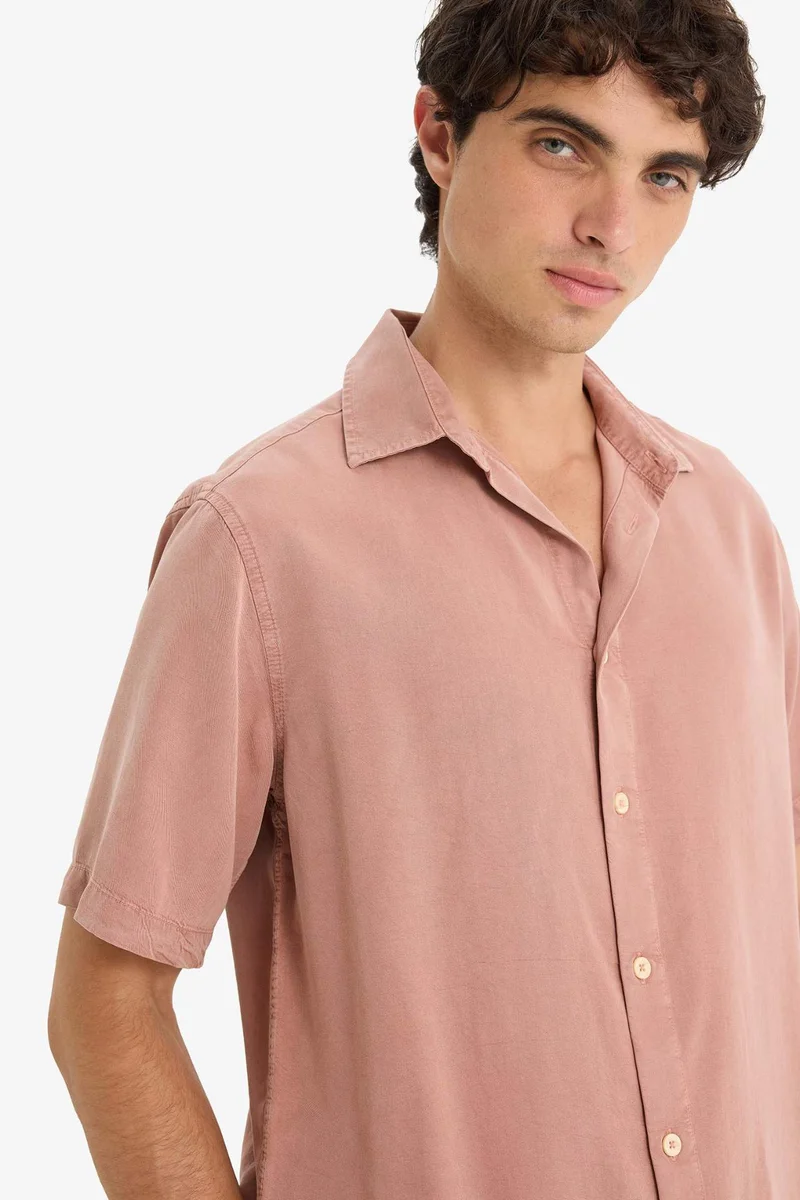 ديفاكتو Regular Fit Tensel Short Sleeve Shirt