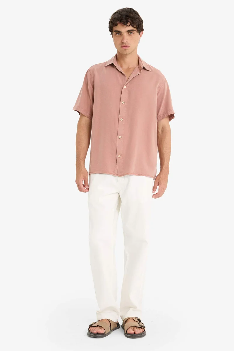 ديفاكتو Regular Fit Tensel Short Sleeve Shirt