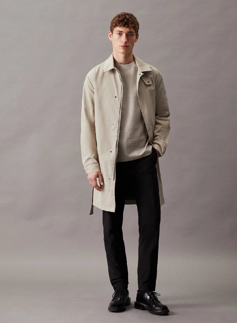 كالفن كلاين تيشرت من قماش جاكار بتصميم شبكي - Image 5