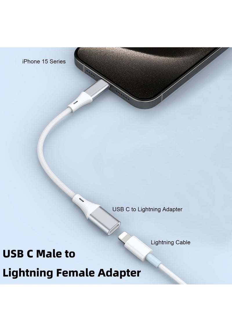 SYOSI USB C Male to Lightning Female Adapter 2 Pack, 27W PD Fast ChargingandData Transfer for iPhone 1515 Plus15 Pro15 Pro Max,iPad Air,Not for AudioOTG  - Image 3