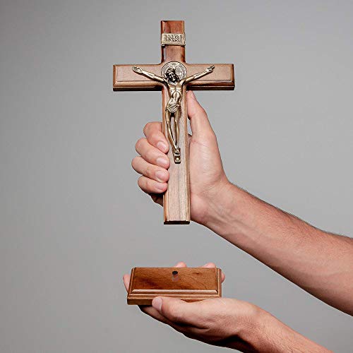 Intercession Wall and Table Wood Cross Crucifix (10 inches - Antique Gold) - Image 5