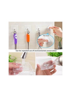 Zaboon Wall Hooks 13LbMax Transparent Reusable Seamless HooksWaterproof And OilproofBathroom Kitchen Heavy Duty Self Adhesive Hooks8 Pack  - Image 3