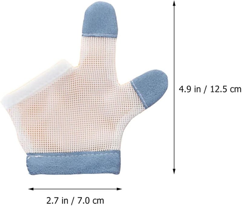 comfrt 2 Pairs Baby Anti- eating Gloves, Stop Thumb Sucking Finger Guard, Stop Sucking Glove No Scratch Breathable Finger Thumb Protector Easily Hold Nylon Baby Gloves ( Red and Blue ) - Image 2