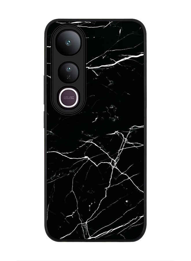 Stylizedd For vivo V50 Lite Case,Slim fit Camera Protection, Shockproof Thin Phone cover  - Marble Print Black