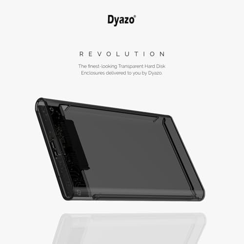 Dyazo 2.5" SATA to USB 3.0 External Hard Drive Enclosure | 7 MM and 9.5 MM Tool Free with Transparent Design | Support UASP Up to 5TB HDD/SSD Compatible with PC, Laptop and TV (Black) - Image 2