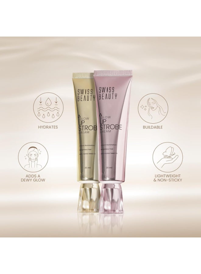 Swiss Beauty Glow Up Strobe Cream | Dewy Radiance | Hydrating | Versatile Use | With Jojoba Oil | For All Skin Types | 30ml, Shade- 2. Moonlit Glow - Image 3
