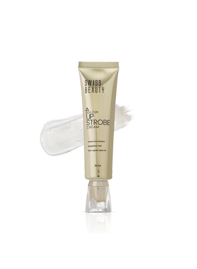 Swiss Beauty Glow Up Strobe Cream | Dewy Radiance | Hydrating | Versatile Use | With Jojoba Oil | For All Skin Types | 30ml, Shade- 2. Moonlit Glow - Image 1