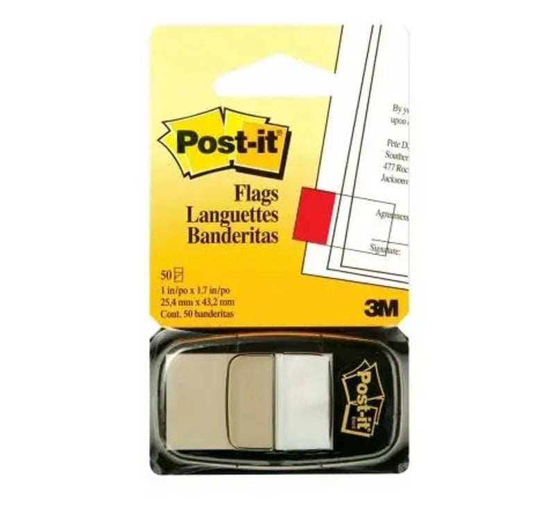 3M Post It - 680-6 Tape Flags White (50 Sheets)